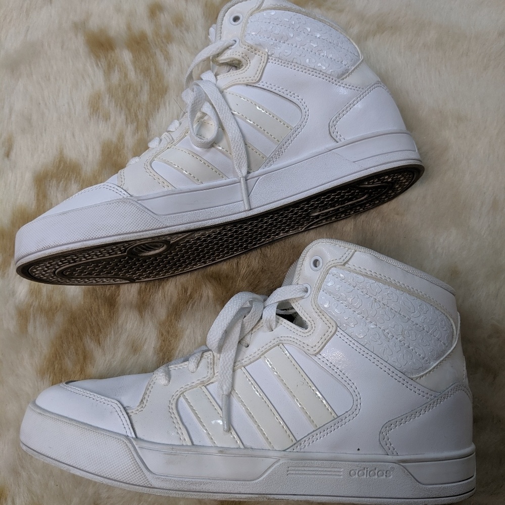 White Adidas High Tops